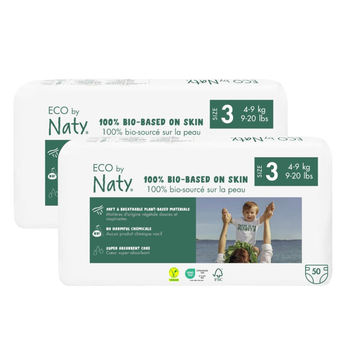 Embalagem de Fraldas Tamanho N° 3 (4-9kg) Naty 100 unidades