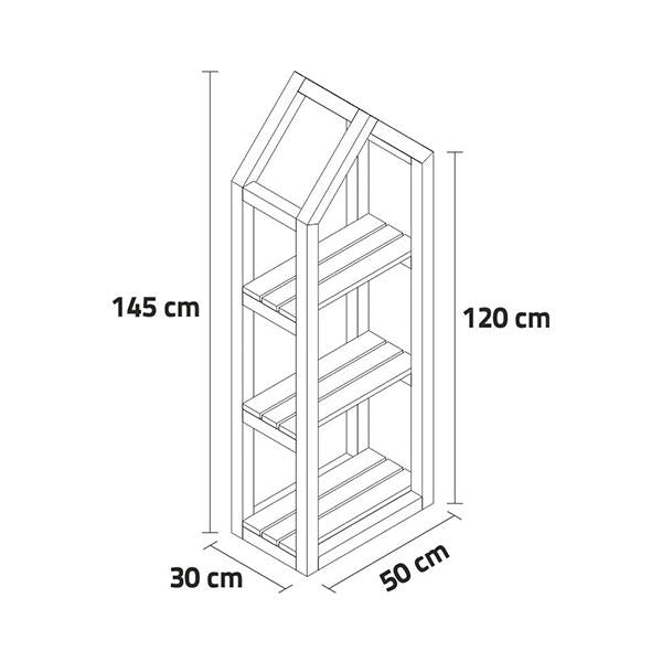 Estante Campanile Indoor M em madeira natural