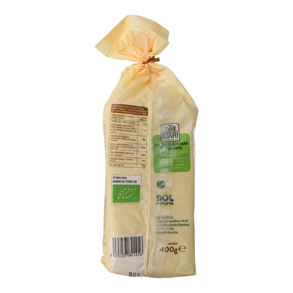 Pão de Espelta Integral Biológico Sol Natural 400 g