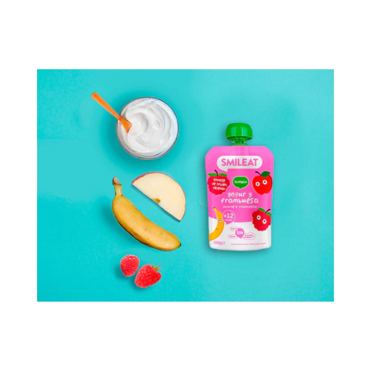 Smileat Iogurte Biológico e Framboesa Saqueta 100g