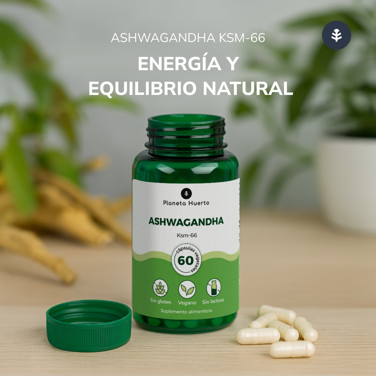 Ashwagandha KSM-66 Planet Garden 60 cápsulas