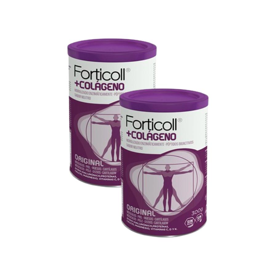 Embalagem com 2 unidades de Colagénio Bioativo Forticoll 2 unidades de 300 g