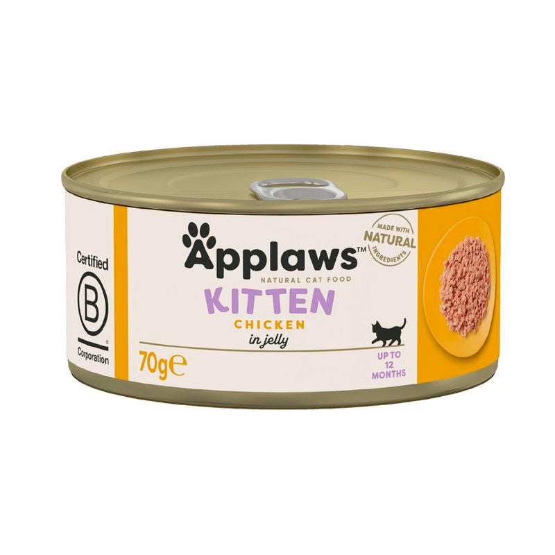Ração húmida de frango enlatada para gatinhos, natural, sem cereais - Applaws Cat 70g