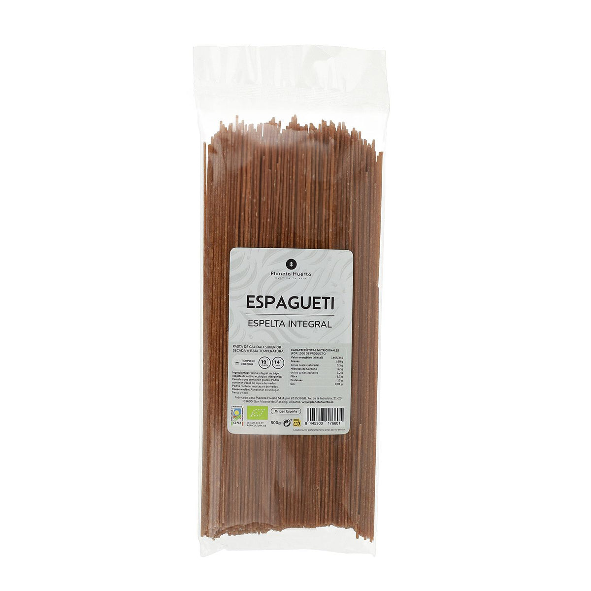Esparguete de espelta integral ECO Planeta Huerto 500gr