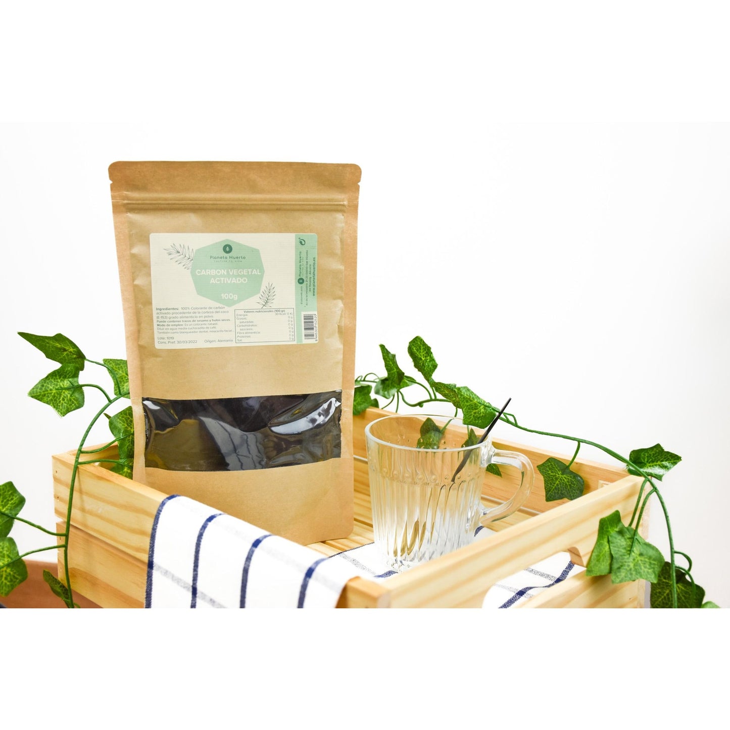 Carvão ativado vegetal em pó Planeta Huerto 100 g