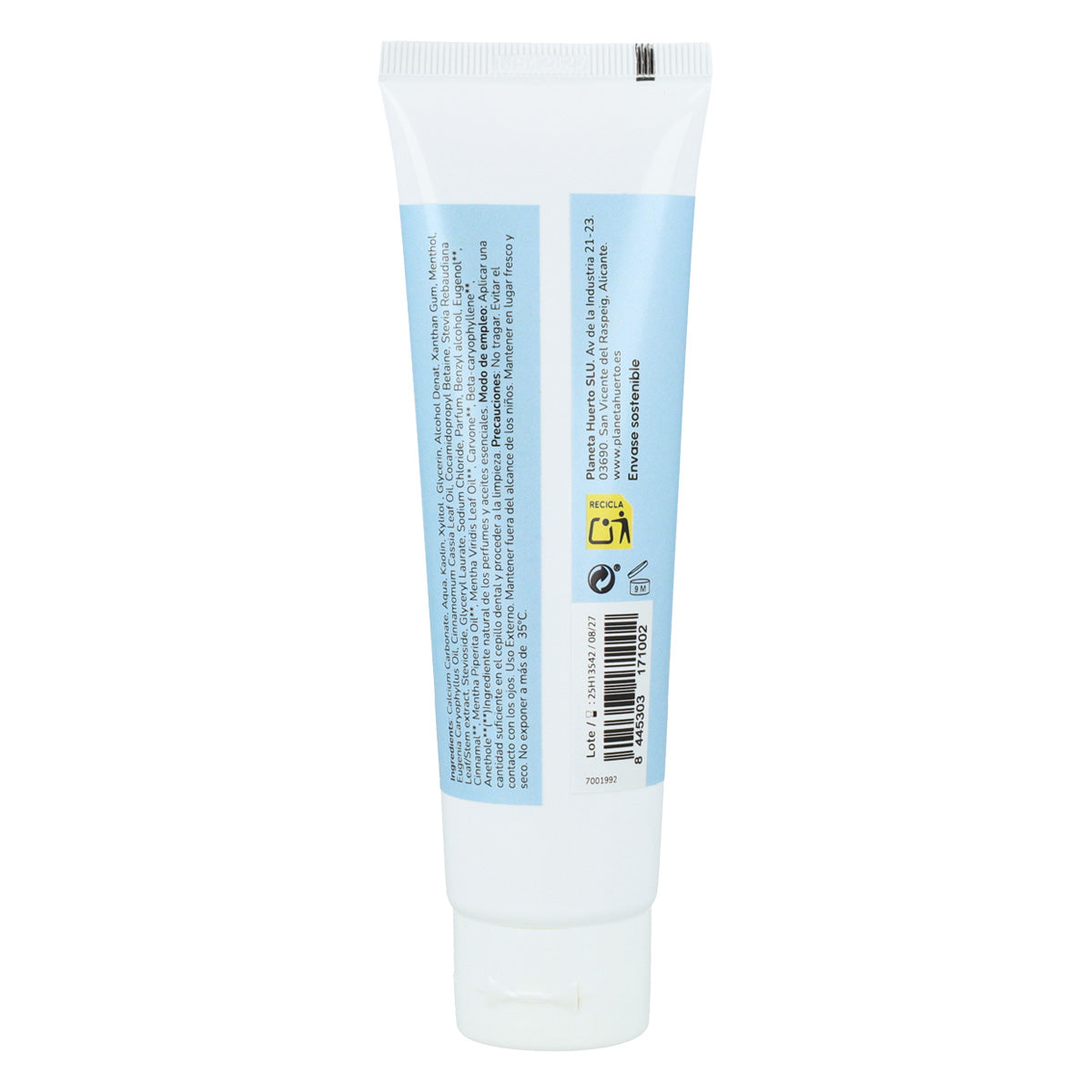 Pasta de dentes sem flúor Mentol Planeta Huerto 75 ml