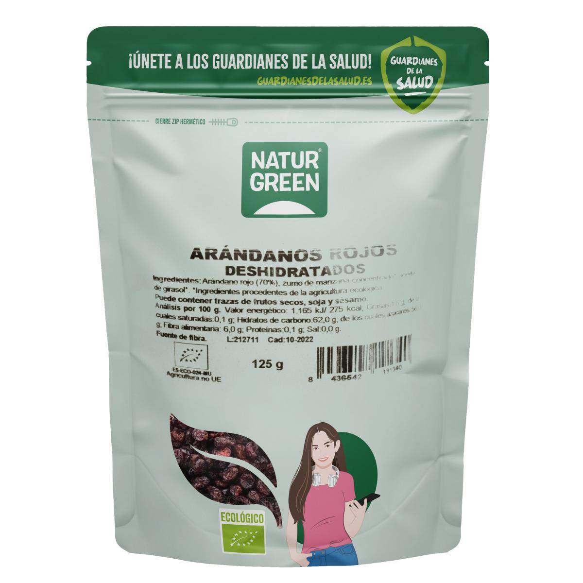 Cranberries secas biológicas Naturgreen 125 g