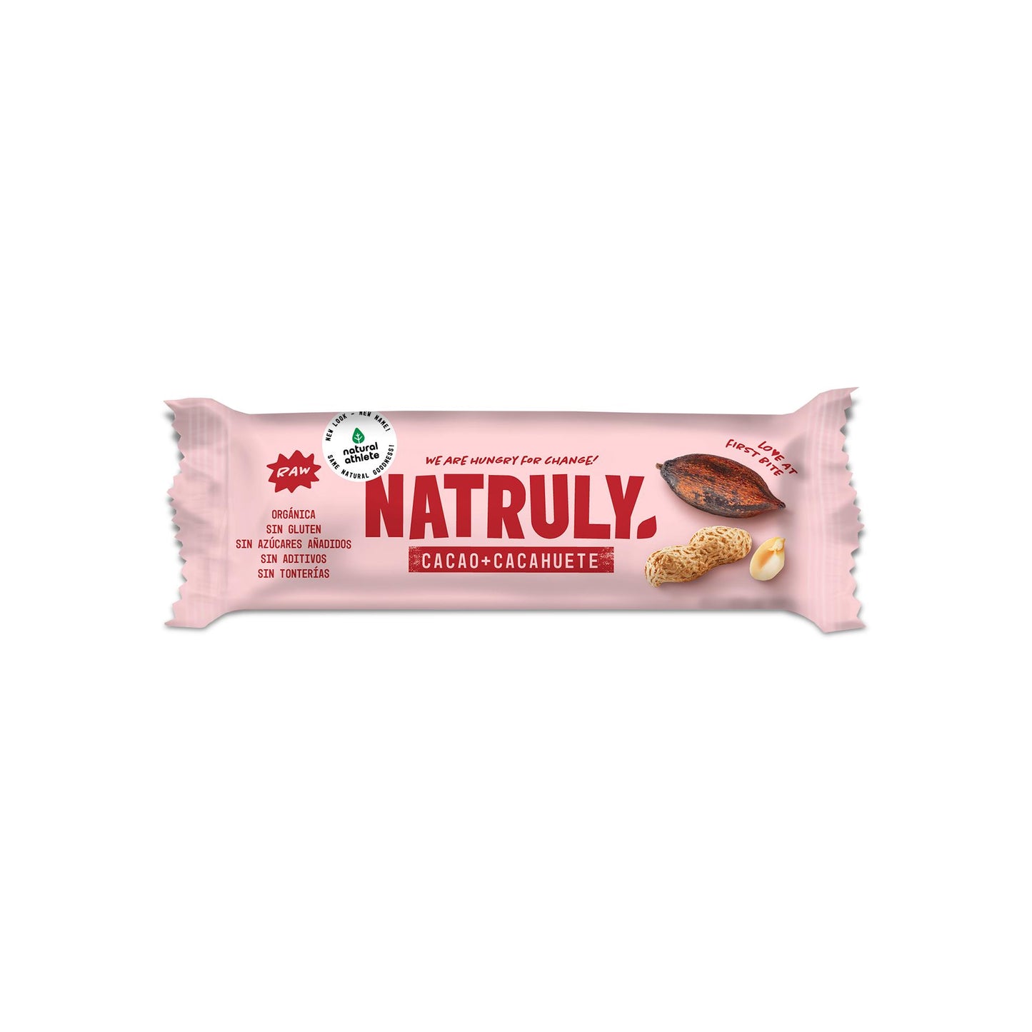 Barra de cacau cru e amendoim biológico Natruly 40g