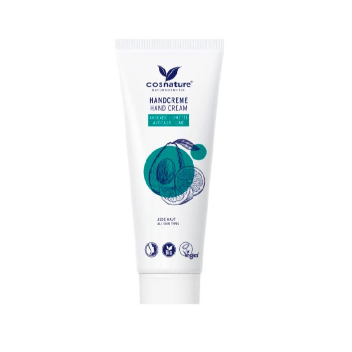 Creme de mãos orgânico de abacate e limão Cosnature 75 ml