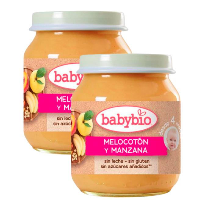 PROMOÇÃO x2 Pote de Pêssego e Maçã, 130 g. Babybio