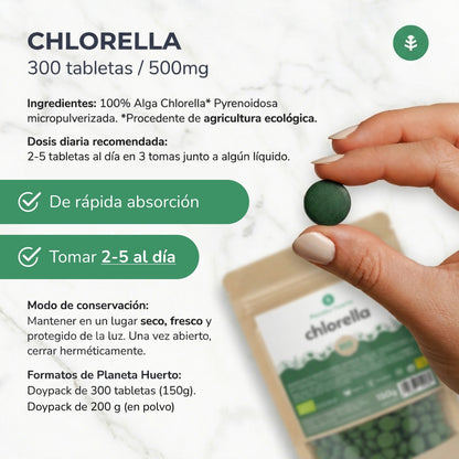 Clorela BIO Planeta Huerto 120 g, 300 comprimidos