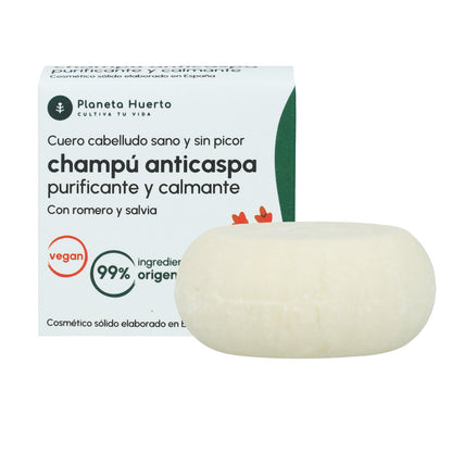 Champô Sólido Anticaspa com Alecrim e Salva Planeta Huerto 85 gr