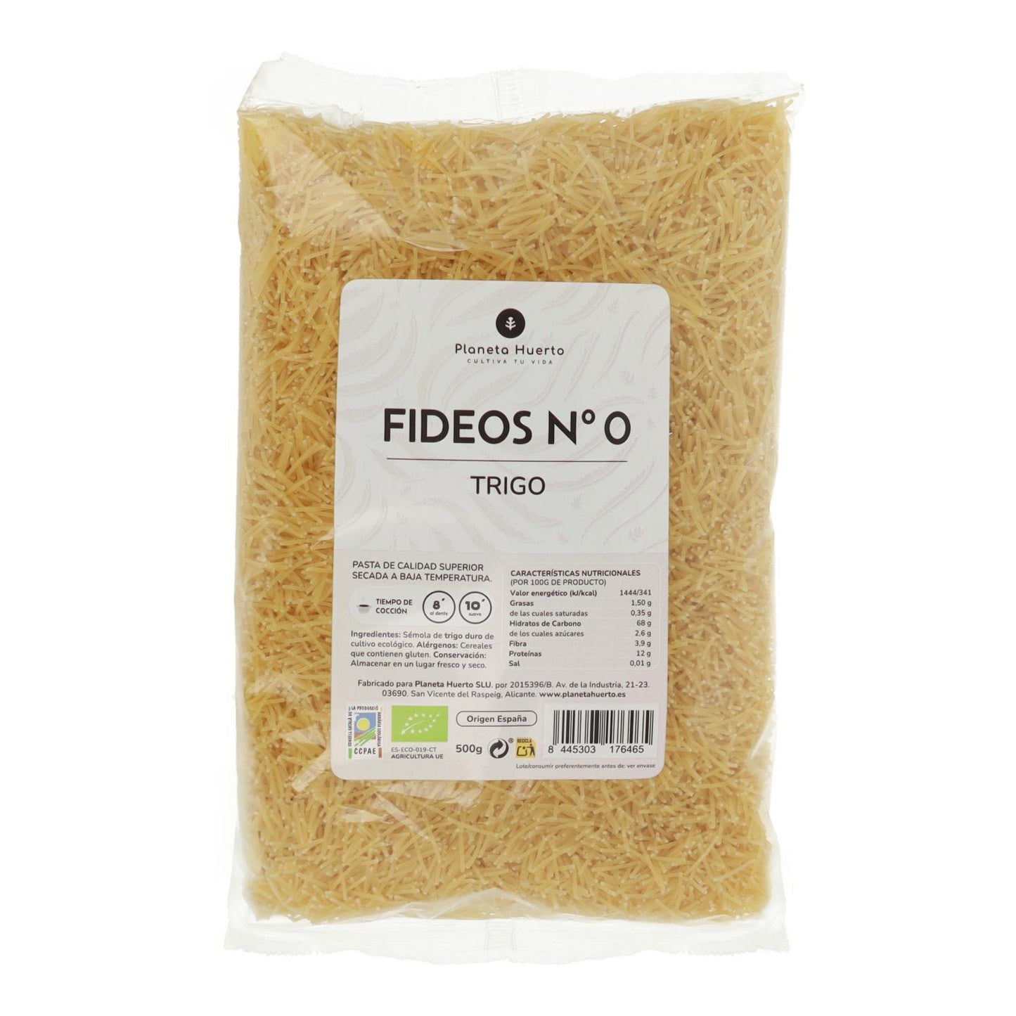 Macarrão de Trigo Biológico Planeta Huerto nº 0 500g