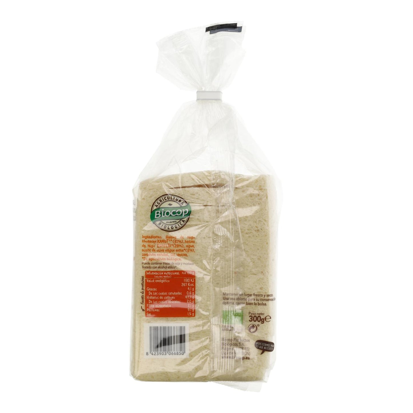 Pão sem crosta biológico Biocop Kamut 300 g