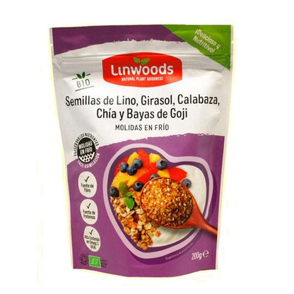 Linwoods Linhaça Moída Biológica, Girassol, Abóbora, Chia e Goji Berries 425g
