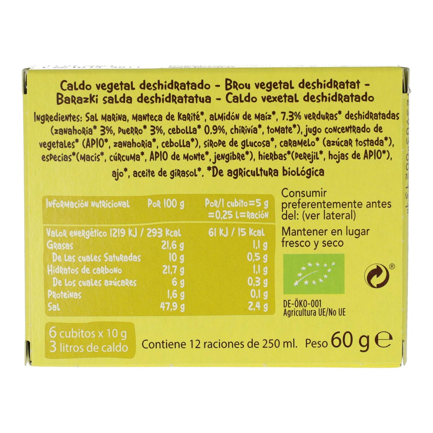 Cubos de Caldo de Legumes Biocop 6 x 10gr