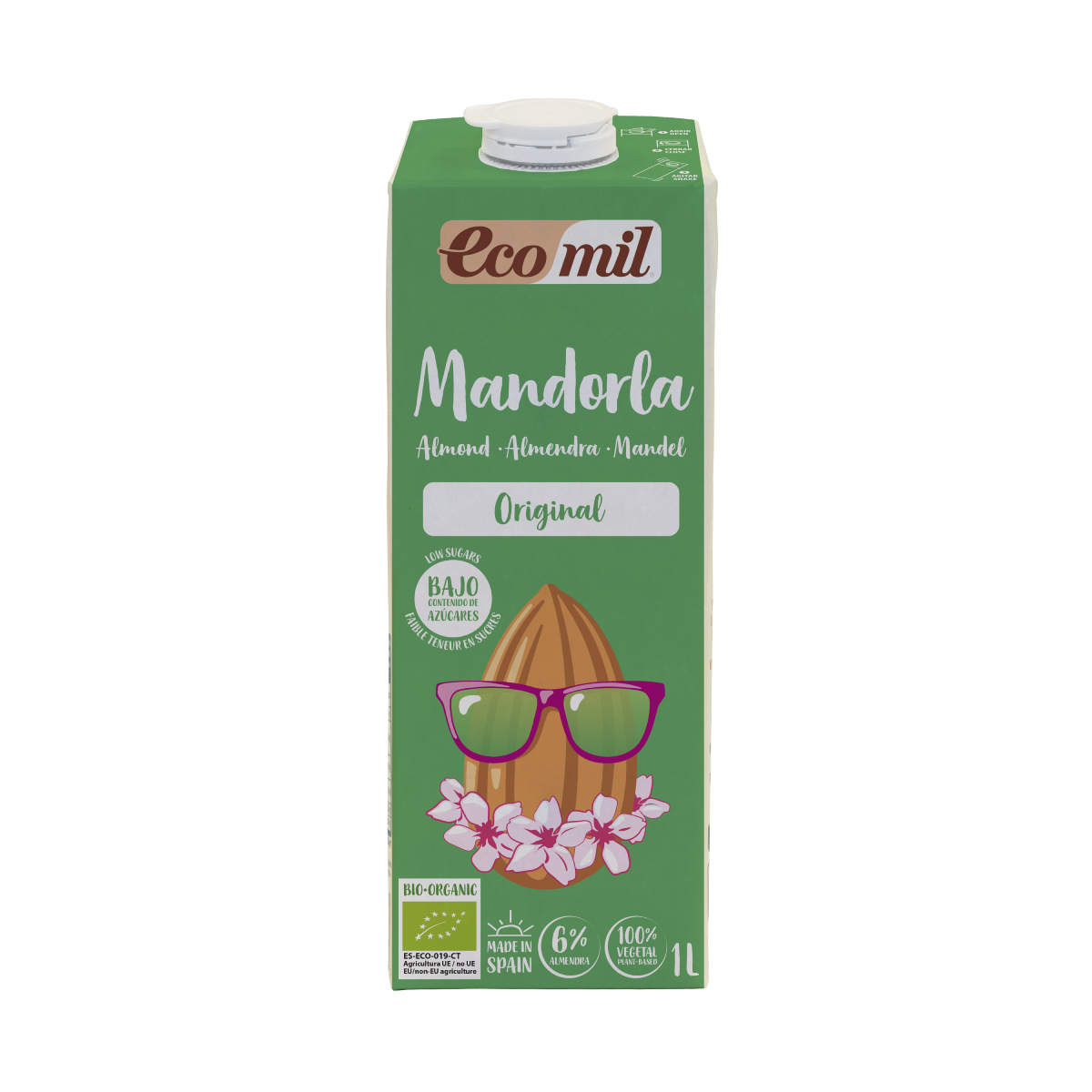 Bebida Vegetal de Amêndoa adoçada com Agave Orgânico EcoMil 1 L
