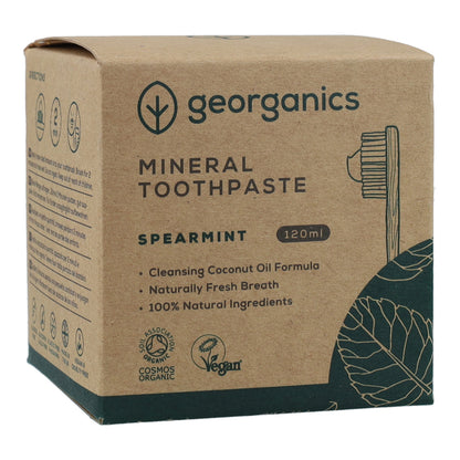Pasta de dentes natural de hortelã-pimenta e coco Georganics 120 ml