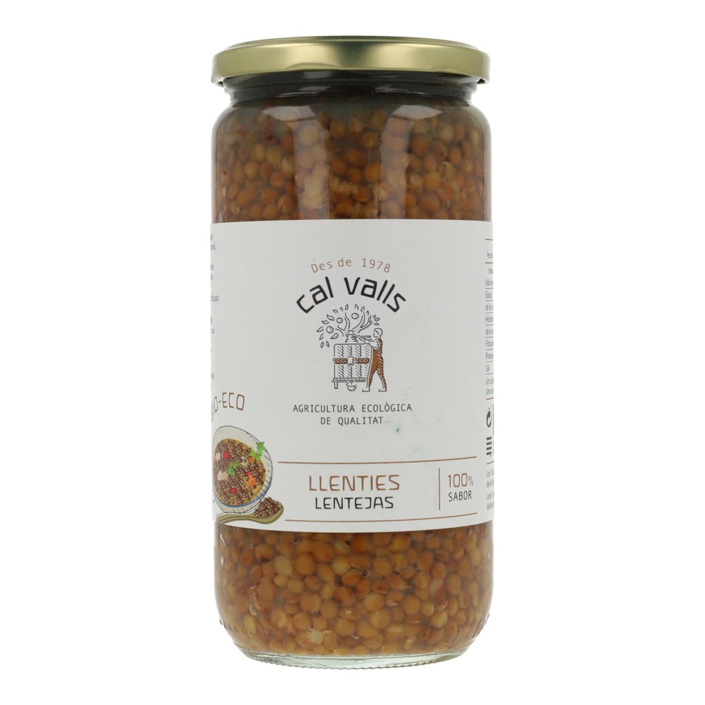 Lentilhas cozidas biológicas Cal Valls 500 g