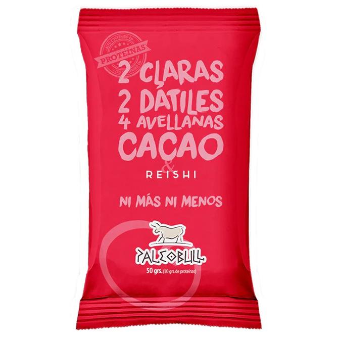 Barra energética PaleoBull de tâmaras, avelãs, reishi e cacau, 50 g