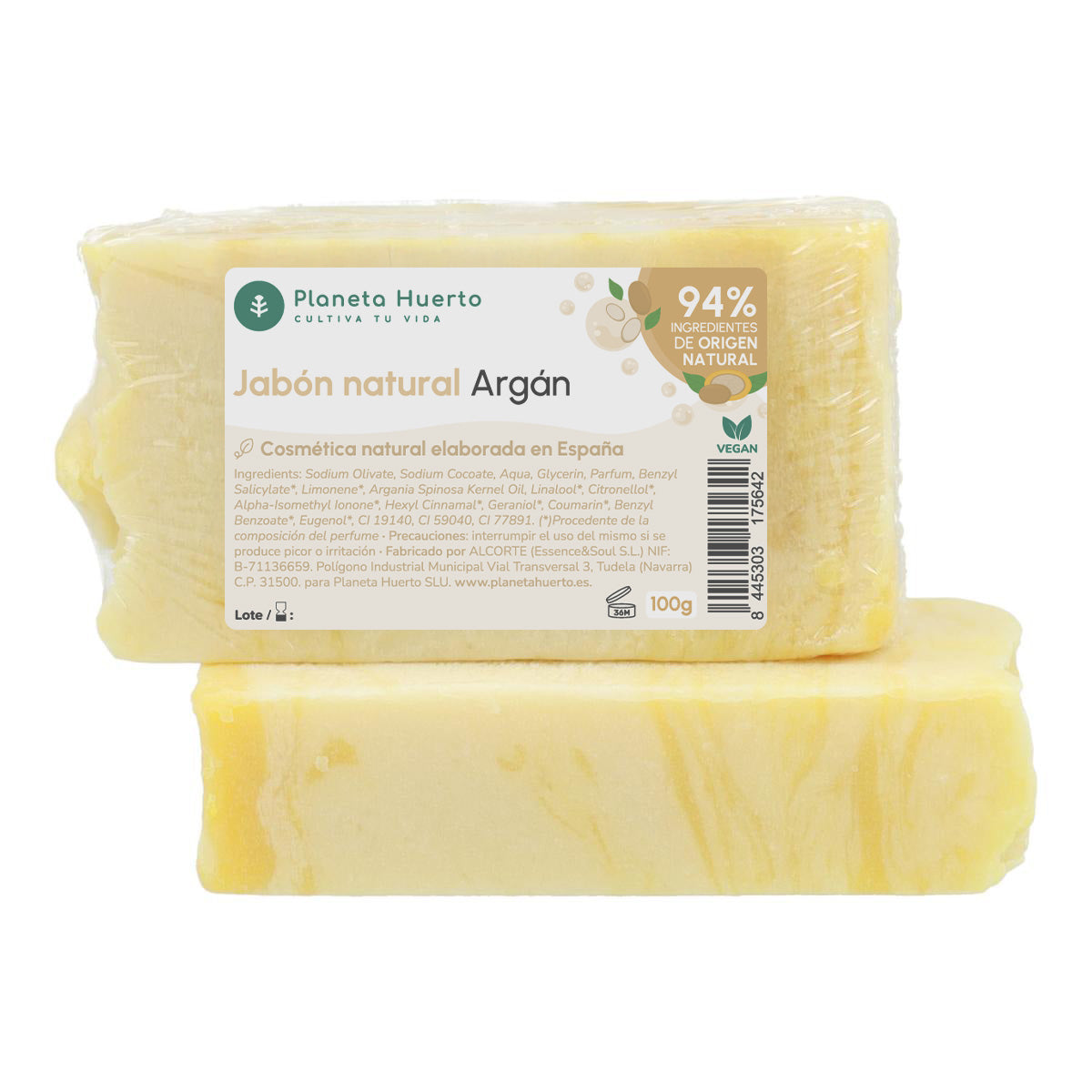 Sabonete natural à base de azeite e óleo de argão Planeta Huerto 100 g