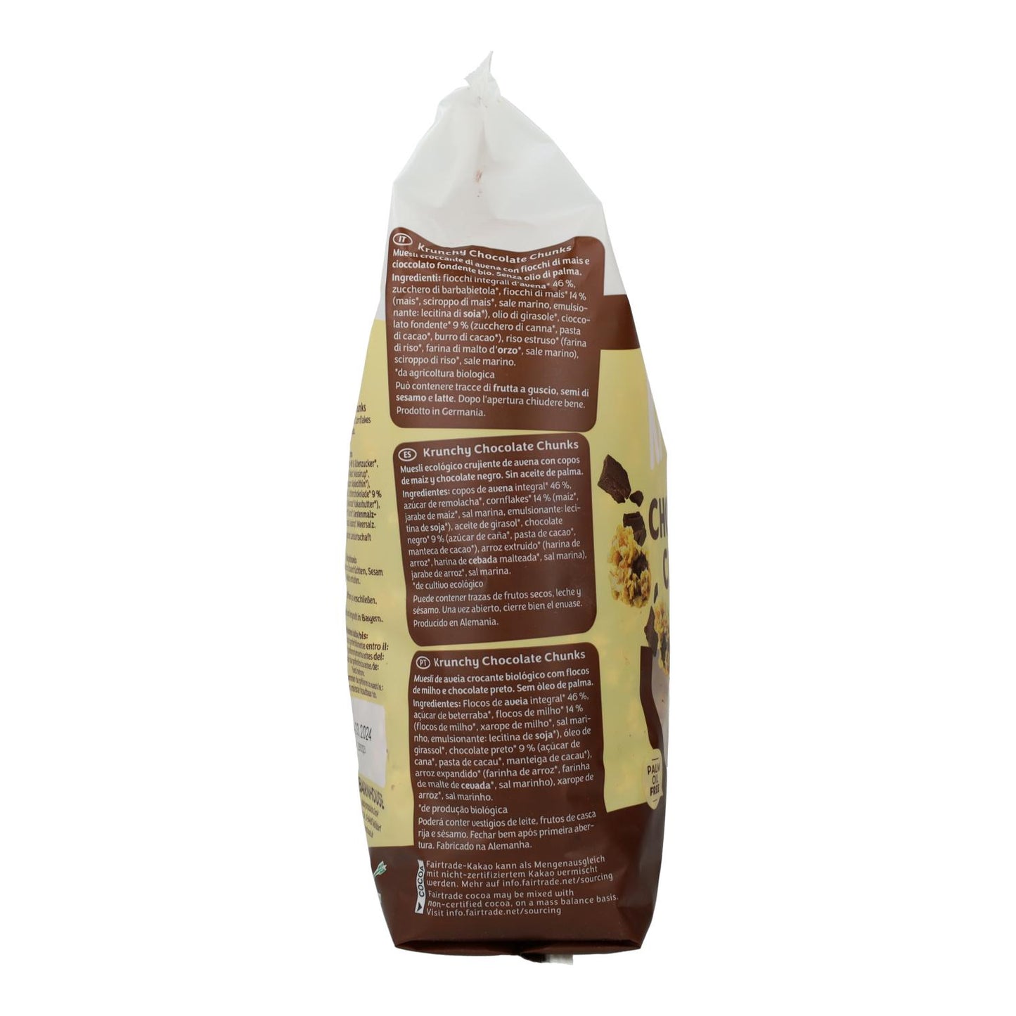 Pedaços de chocolate crocante de muesli BIO Barnhouse 500g