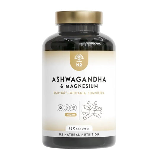 Ashwagandha KSM-66 90 días Relajación N2 Natural Nutrition 180 cápsulas