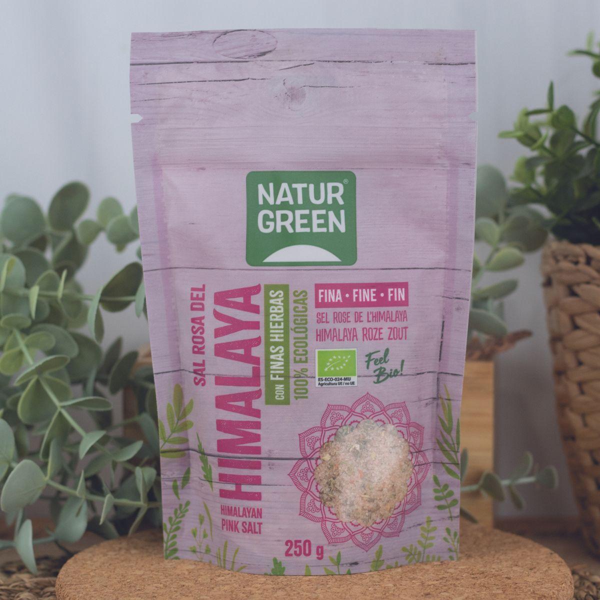 Sal Rosa dos Himalaias com Ervas Finas Orgânicas Naturgreen 250g