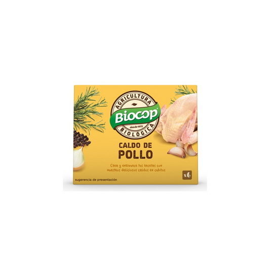 Cubos de caldo de galinha Biocop 6 x 11 g