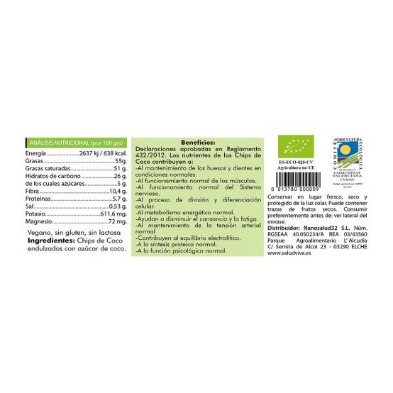 Lascas de coco 100 g, Salud Viva