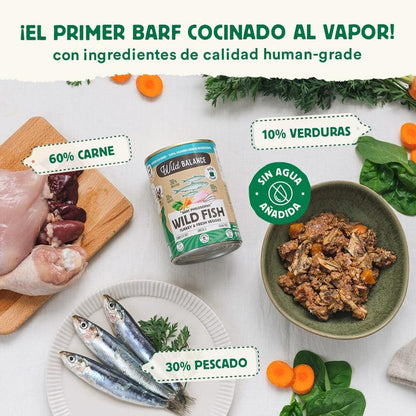 Wild Balance BARF Peixe e Peru Lata para Cães 400g