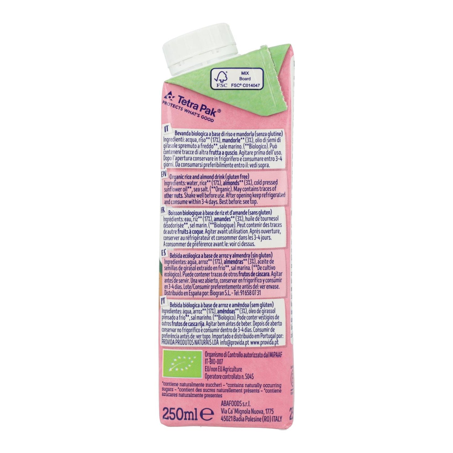 Bebida Orgânica Isola de Arroz e Amêndoa 250 ml
