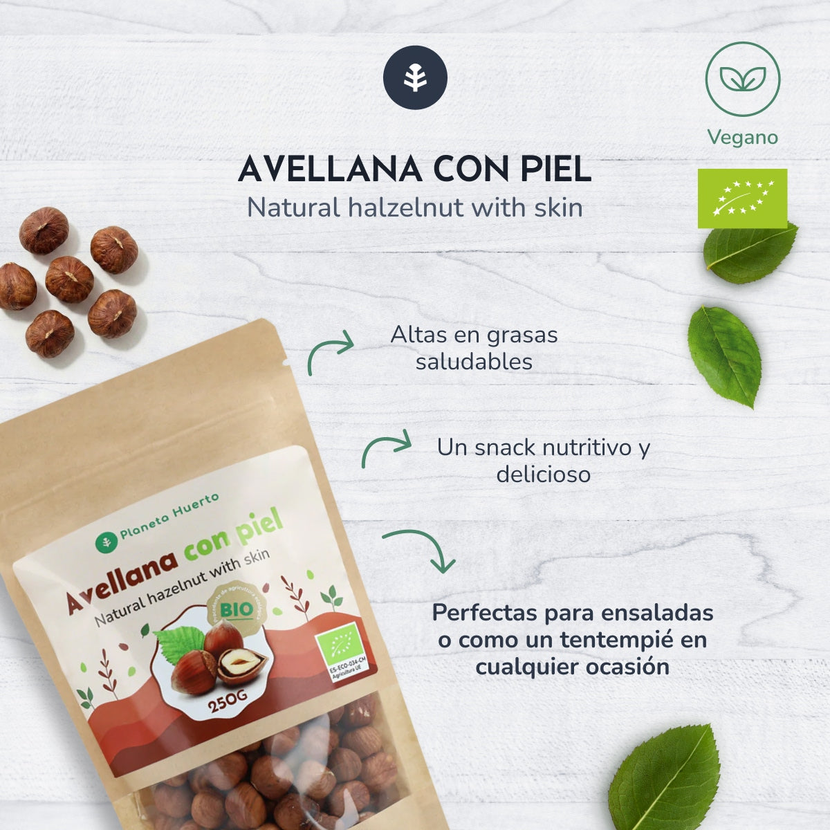 Avelãs com casca ECO Planeta Huerto 1 kg