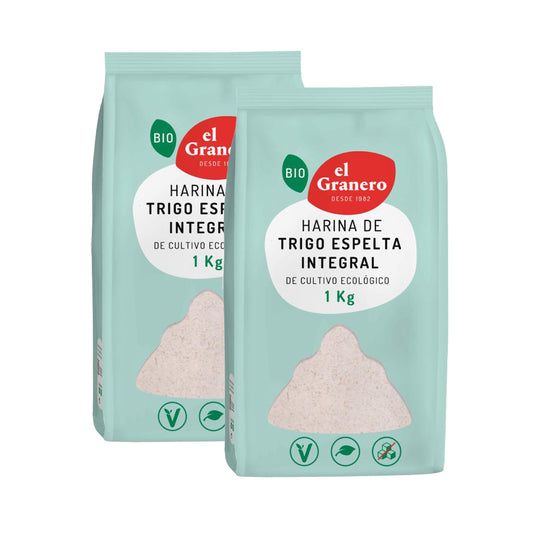 Embalagem de 2x Farinha de Trigo Integral Biológica El Granero 1kg