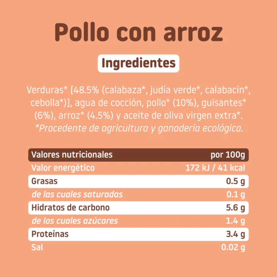 Smileat Frango Biológico e Arroz Pote +6 meses, 230g