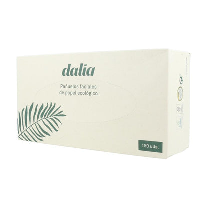 Caixa com 150 toalhetes faciais orgânicos não branqueados. Dalia