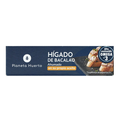 Hígado de bacalao MSC en su propio aceite pesca sostenible Planeta Huerto 120 g