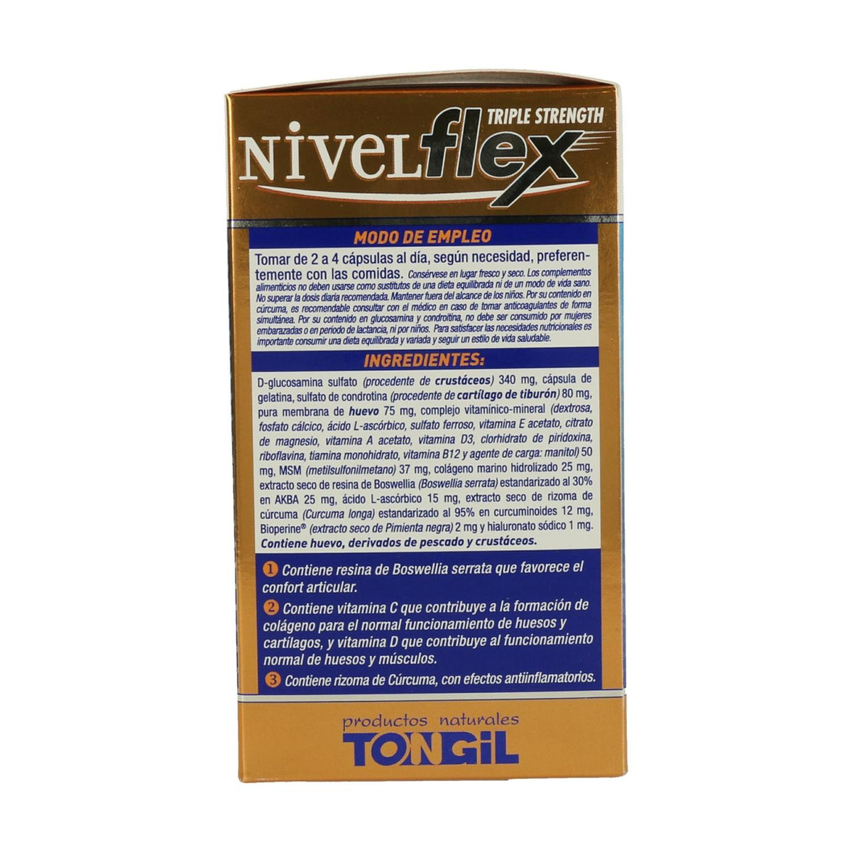 Pack 3x Nivelflex Tongil 782 mg, 100 cápsulas