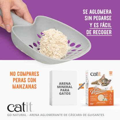 Arena aglomerante ecológica de cáscara de guisantes aroma lavanda Go Natural! 5,6 kg Catit