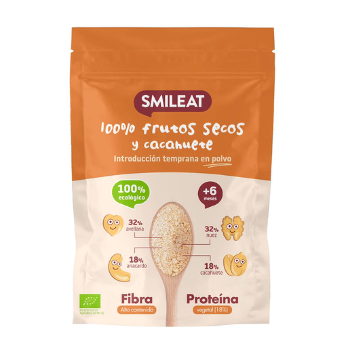 Smileat Mix de Nozes e Amendoins Biológicos 200g, Pó para Introdução Precoce
