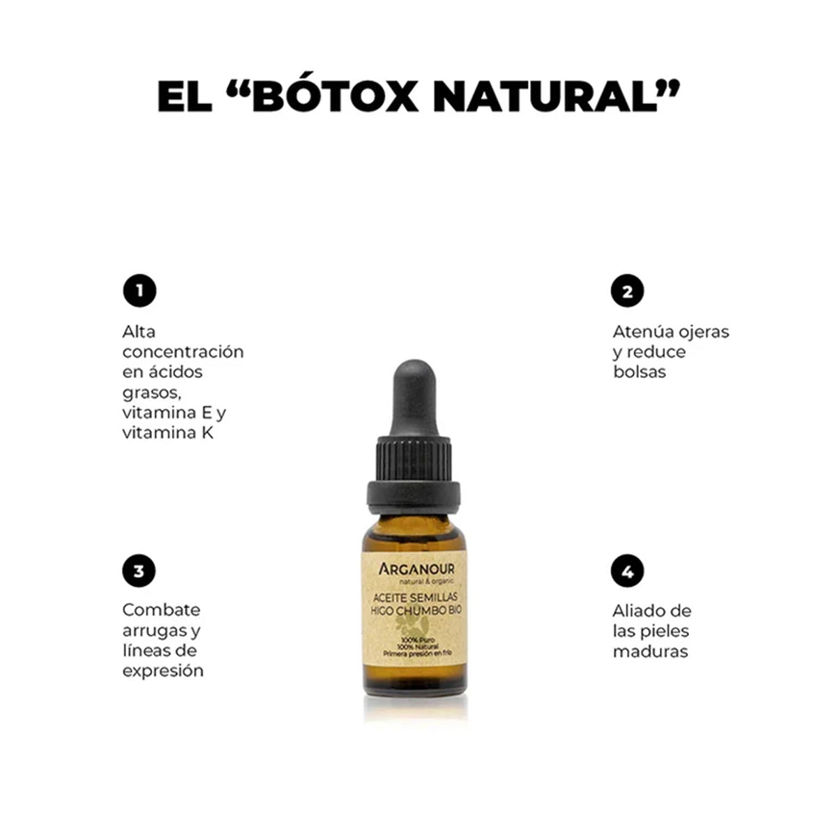 Óleo de Semente de Pera Espinhosa Biológico Puro Arganour 15ml