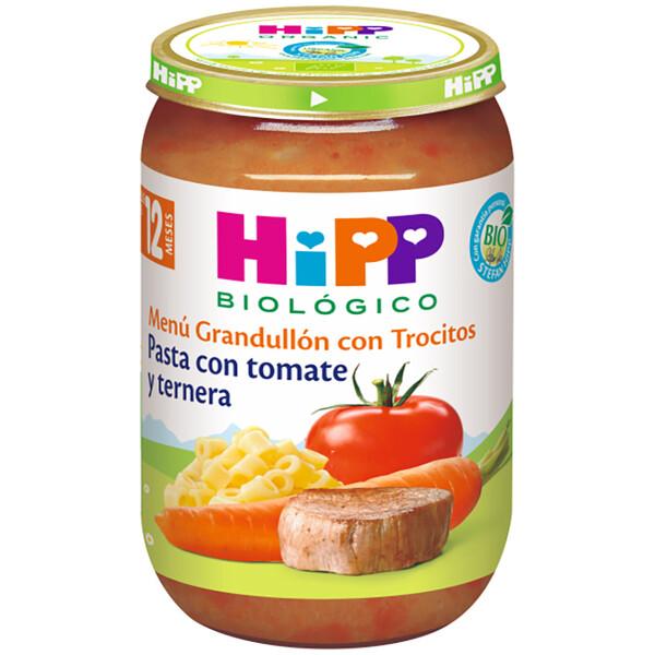 Pote de massa com tomate e carne de bovino biológica +12 meses HiPP 220 g