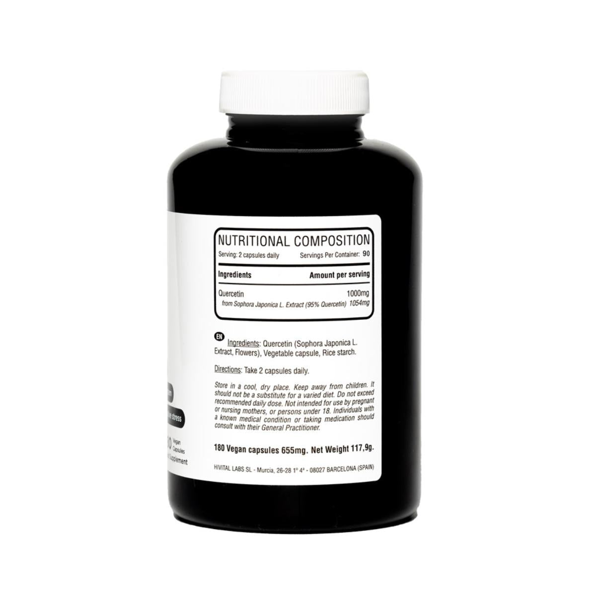 Quercetina 1000 mg Hivital 180 cápsulas vegan