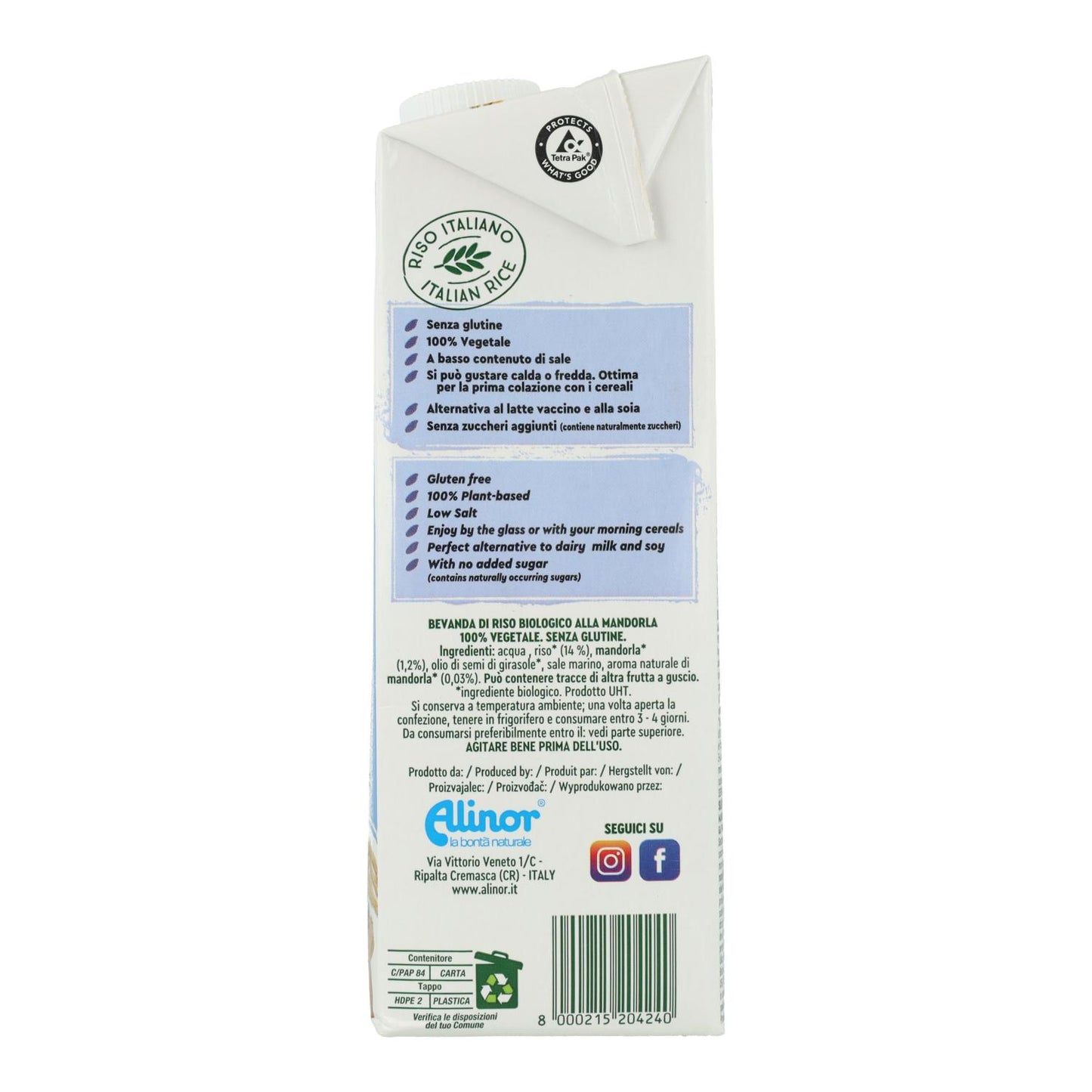Bebida de Arroz e Amêndoa Vitariz 1 L