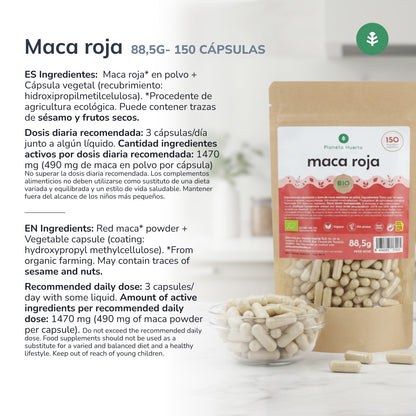 BIO Red Maca Planeta Huerto 150 cápsulas