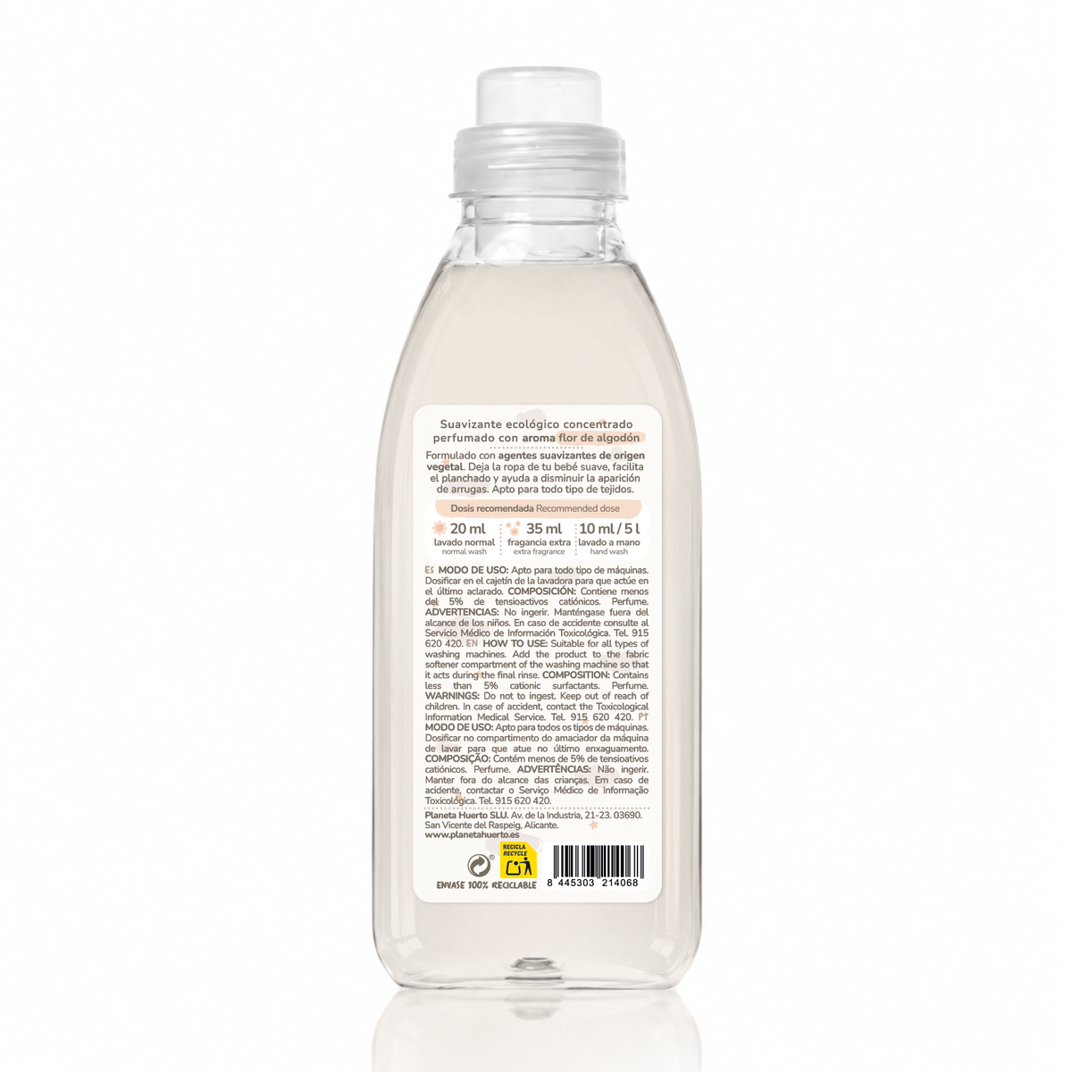 Baby Suavizante para ropa Flor de Algodón ECO Planeta Huerto 750 ml