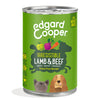 Ração húmida para cães Edgard &amp; Cooper Cordeiro e Carne de Vaca 400g