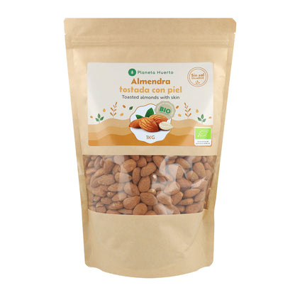 Amêndoas torradas biológicas com pele Planeta Huerto 1 kg