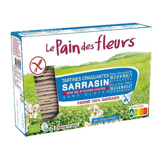 Bolachas de trigo sarraceno sem glúten e sem sal Le Pain de Fleurs biológicas 150g
