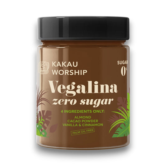 Creme de Cacau Vegalina Zero Açúcar Amêndoa 95% Kakau Worship 200 g
